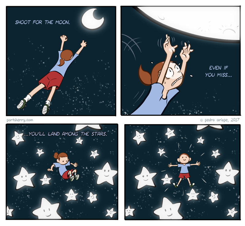 portsherry: Shoot for the moon   This quote gets a lot of flak for its bad science