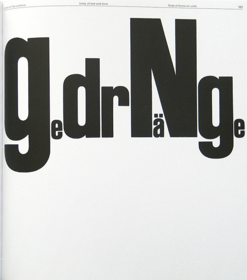 Emil Ruder, Jam – Gedränge, from his book Typographie, 1967. Chapter Unity of Text and Form. Re-edit