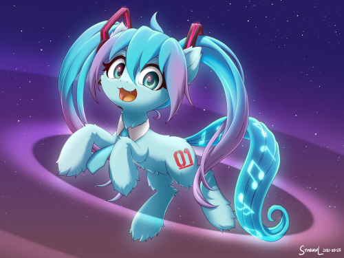 symbianlart: Hatsune Miku pony.I’m getting that figure.Been listening to Miku since high school. =w