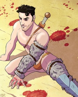 byronpowerart:  Smoking hot gladiator @mrjaykknight!  COMMISSIONS OPEN! I’m gonna take on 10 commissions before my next big job, so get in touch if you want a slot!  #gladiator #spartacus #bloodandsand #swordandsandal #blood #sand #warrior #gayart #gaycom