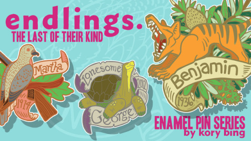 sixth-extinction: korybing:  ENDLINGS: LAST OF THEIR KIND ENAMEL PIN SET I launched a new kickstarte