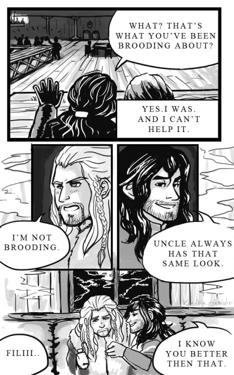 kiwiitin:  Prompt was Jealous Fili. My life’s gone. I don’t even know why I did this (excuse to practice backgrounds with these two somewhere in the middle, maybe?) Don’t judge me.  