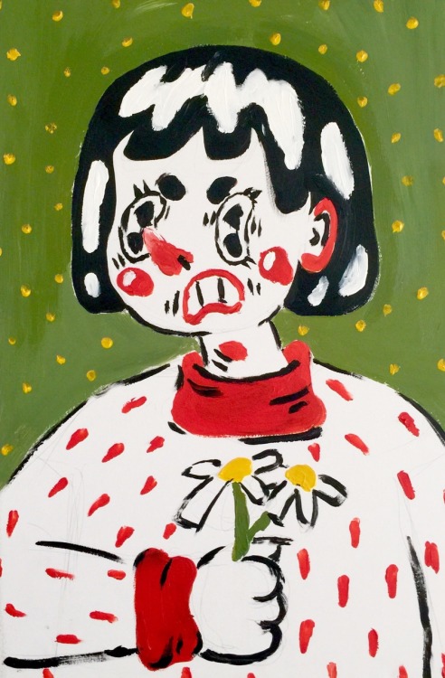 maxinecrump: MY BOYFRIEND GAVE ME DAISIES WHEN ALL I WANTED WAS HIS UNDYING LOVE//acrylic on posterb