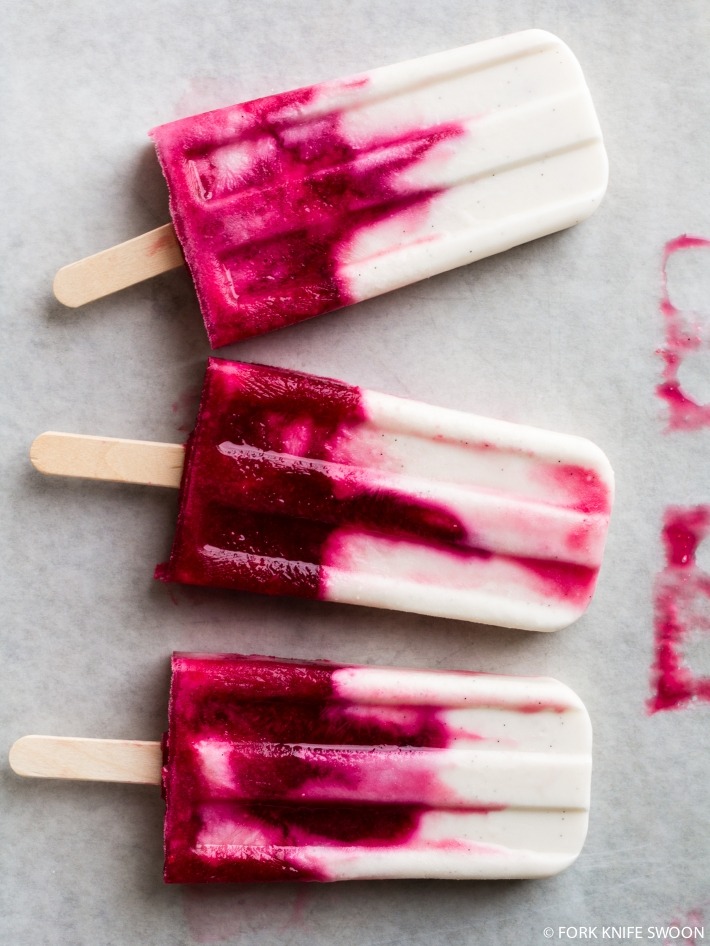  creamy coconut and blood orange popsicles. 