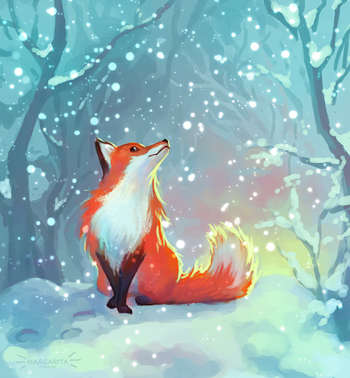 margaritash: Winter fox! It has been so snowy recently, pretty inspiring.