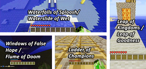roseemrys:  Ray: Can someone in the comments like name every part of this course? Michael: I love how Gavin changes the name of every obstacle every run. 