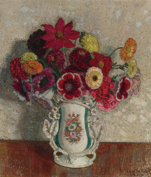 dead-molchun:Léon de Smet (1881 - 1966) Vase De Fleurs (76 by 66 cm)