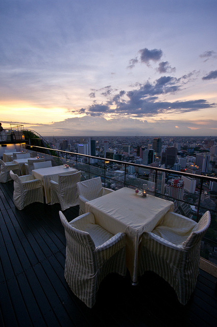 Vertigo open-air rooftop lounge in Bangkok, Thailand (by chillveers15).