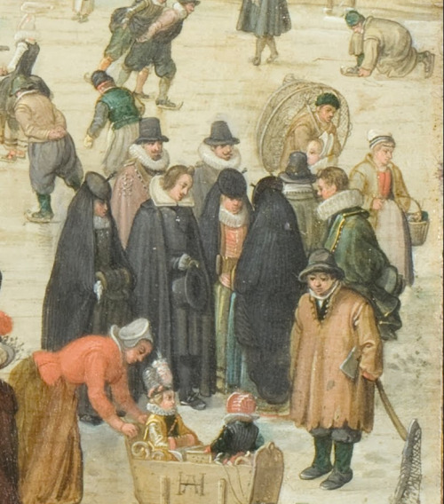history-of-fashion:ab. 1620 Hendrick Avercamp - Winter Scene on a Frozen Canal(Los Angeles County Mu