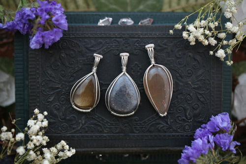 Beautiful sparkling &amp; shimmery sunstone pendants in sterling silver handmade by me.Available