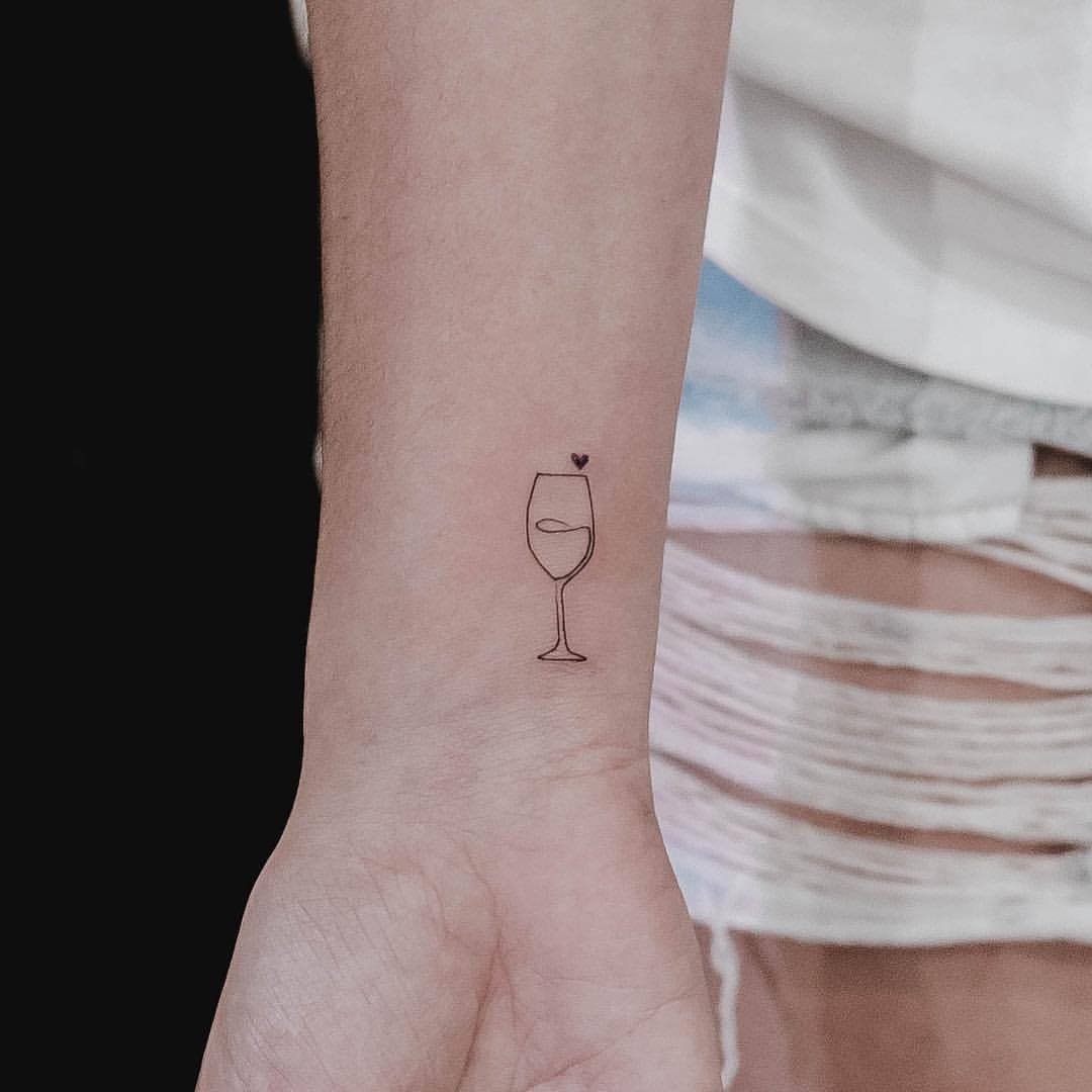 Guhit Kamay Living Art  Minimalist Wine Glass Tattoo by Marlon Capuno  Contact us for details or inquiries at 639175781010 FB  httpswwwfacebookcomguhitkamayart IG  httpswwwinstagramcomguhitkamayart  Facebook