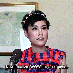 delillie-blog:  Rinko being asked what it was like to be the only girl on set 
