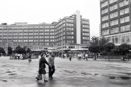 East Berlin Alexanderplatz 1986. Alexanderhaus and Berolinahaus. 