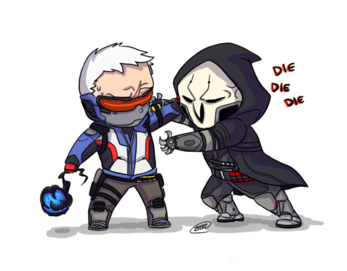 bluebloodtanuki-bbt:  Reaper: Give me your soul. Soldier76: No. Reaper: But I want it. Soldier76: I said no. Reaper: I’ll be gentle with it. Soldier76: We’ve been over this Gabe.