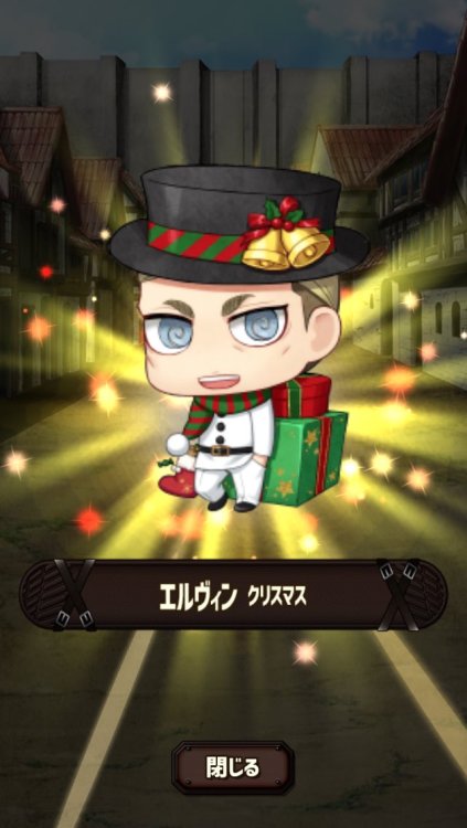 fuku-shuu: Preview visual of Erwin & Levi Christmas Chimi Chara in the Shingeki no Kyojin Chain Puzzle Fever game! Update: Added a better image! Update #2: Added the best image yet! Update #3: Added chimi chara Moblit (As Rudolph), Hanji, and Colossal