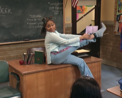 mahoganymamii:Raven-Symoné wearing limited edition Manolo Blahnik suede cuffed Timberland boots (2004)