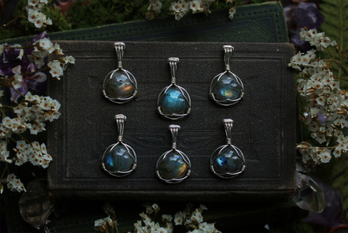 These dainty labradorite pendants are now available at my Etsy shop again