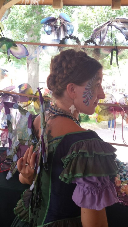 At the New York Ren Faire all weekend. Got a new bodice and green skirt (did not buy wings yet). Won