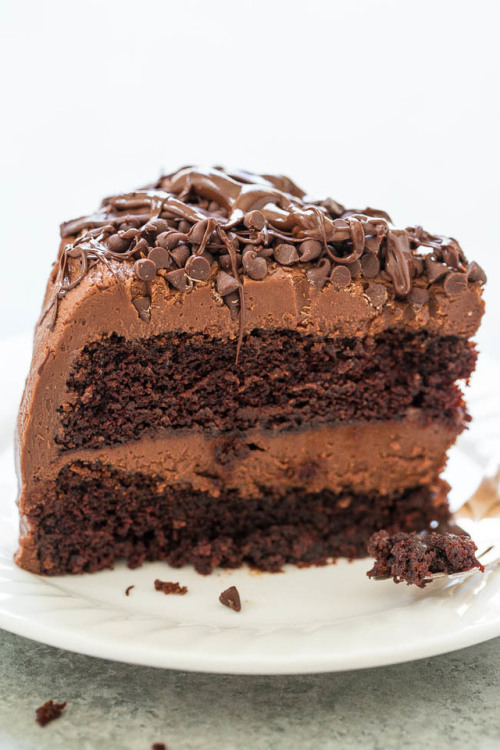 The BEST Triple Chocolate Layer Cake