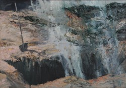 thunderstruck9:  Euan Macleod (New Zealand, b. 1956), Smoke/pink landscape/shovel, 2009. Oil on canvas, 84 x 120 cm. 