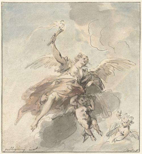 Dawn (Design for a Ceiling Painting)Jacob de Wit (Dutch; 1695–1754)18th centuryDrawing in gray pen a