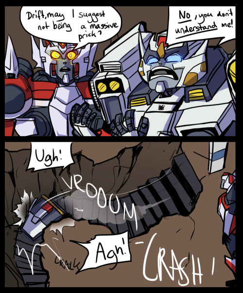 herzspalter:  Driving down narrow stairs isn’t cool, kids. I wanted to make this comic like a year ago but then didn’t because it’s really ridiculous but like with most things, I kinda give up after a while and just go with it. Panels in the first