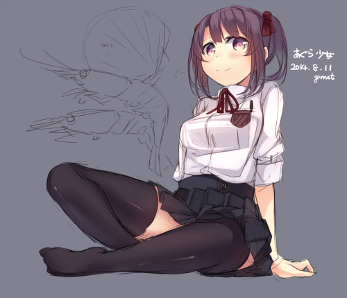 garnet-rakugaki-illust:  8/11 あぐら少女