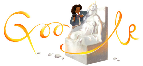 Edmonia Lewis is today’s Google Doodle. Above portrait by America Meredith via Al Jazeera. 