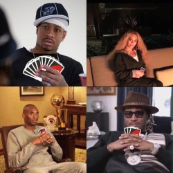 jail:  victorpopejr:  Future just hit Iverson with a skip turn. Kobe a turn away from calling uno but Beyoncé gotta Draw 4 waiting for him   Shut up lmao