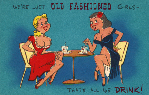 an-imbibing-gentleman:  Punny cocktail humor for the 1940′s…