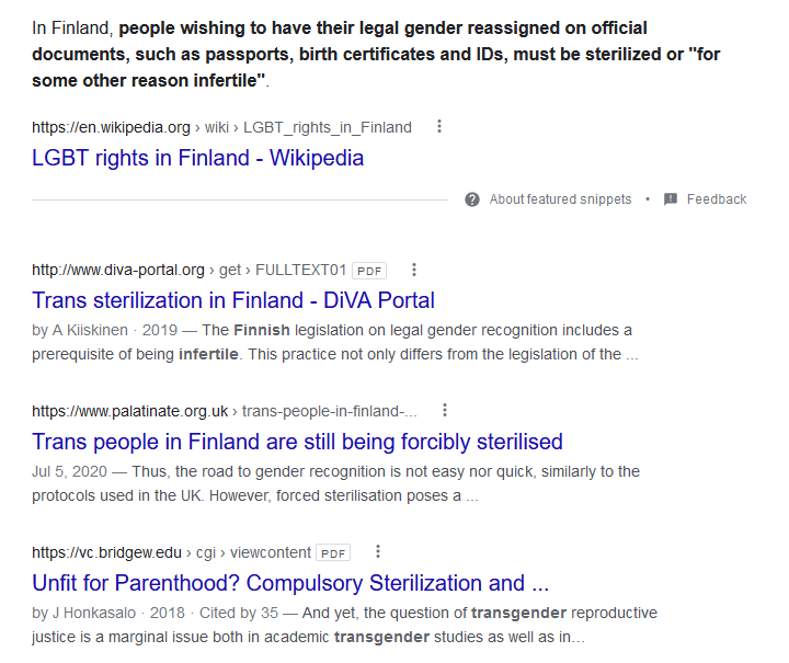 milf-maul:ochechule:chainmail-butch:roakkaliha:  finland doesnt get nearly enough shaming abt the whole ‘trans ppl need to be sterile in order to legally transition’ thing on an international scale tbh. especially after getting several notices abt