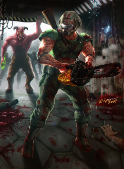 the-goddamn-doomguy:  Doomguy by EspenG