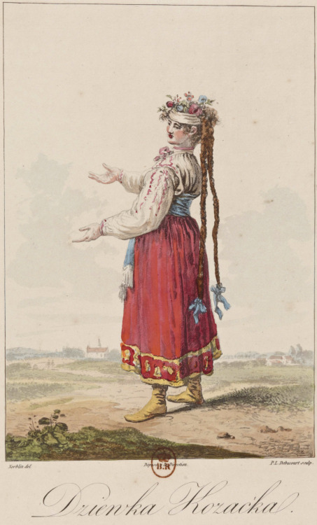 Costume of a Cossack woman in 1817 by Jean-Pierre Norblin