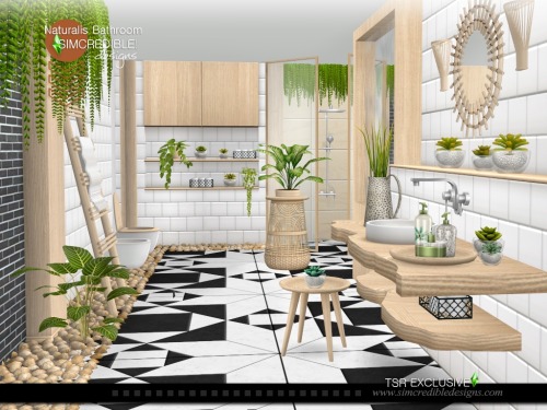 Naturalis Bathroom By SIMcredible!designs | Available at TSR. Now you can decorate your entire sims 