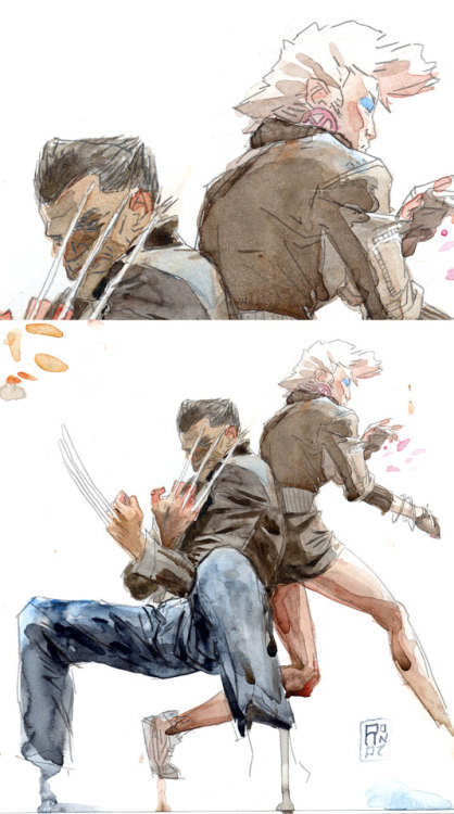  Logan and Jubilation by D-pi “A color test/pallete sketch I did before working on that Deadma