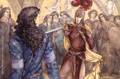 markedasinfernal: &lsquo;Then turning upon Fingolfin [Fëanor] drew his sword, crying: &ldqu