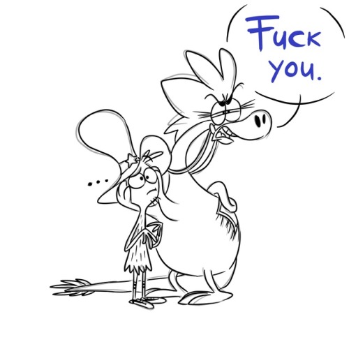 drawingautumnart: cerise-the-traveling-artist:  drawingautumnart: When you really need to swear, but your best pal’s too puerile and innocent. genius. I love it.10/10#LetSylviaSayfuck2017  @cerise-the-traveling-artist I’m afraid some baby got wind