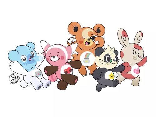 New Poké-cariñositos Honeymoon (Teddiursa) Dizzydear (Spinda) Sneezeluv (Cubchoo) Hugp