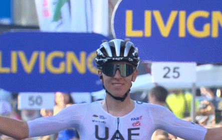 Tadej Pogcar Celebrating His Win At Il Lombardia - On The Bike, Just Before The Podium, And On The Podium