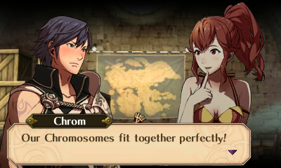 calamitaswrath:  Fire Emblem Awakening AU where the Avatar is named Chrom, and Chrom constantly makes pun with his name.(Captions included) 