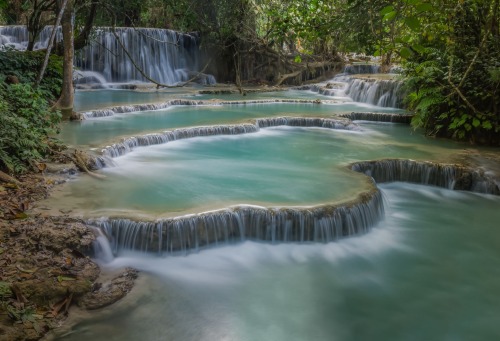 sapphire1707:  Kuang Si Falls | by kimberlykendall | http://ift.tt/1GAd0S6 