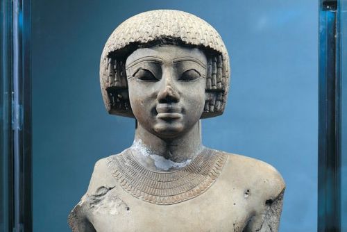 Detail of statue representing the King Ahmose I (ca. 1560-1546 BC), founder of the 18th Dynasty whic