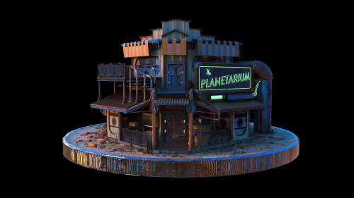 My saloon model inspired by Obsidian’s ‘The Outer Worlds’. The art style of that game is wonderful a