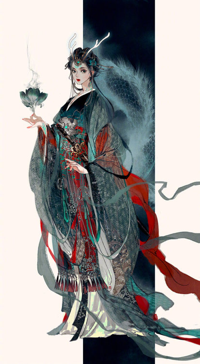 美人画 (6/?)Paintings of beauties in traditional Chinese hanfu, Part 6 (Part 1/2/3/4/5) by Chinese arti