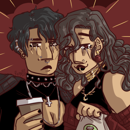  the hot goths are bringing their normie office worker partners coffee and pastries just barely late
