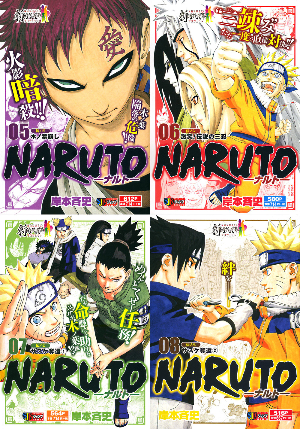 red-beet-soup:  All the volume covers of Naruto remix edition 