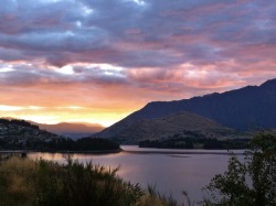 Sunrise At Lake Wakatipu. Queenstown, New Zealand.  March 2015.