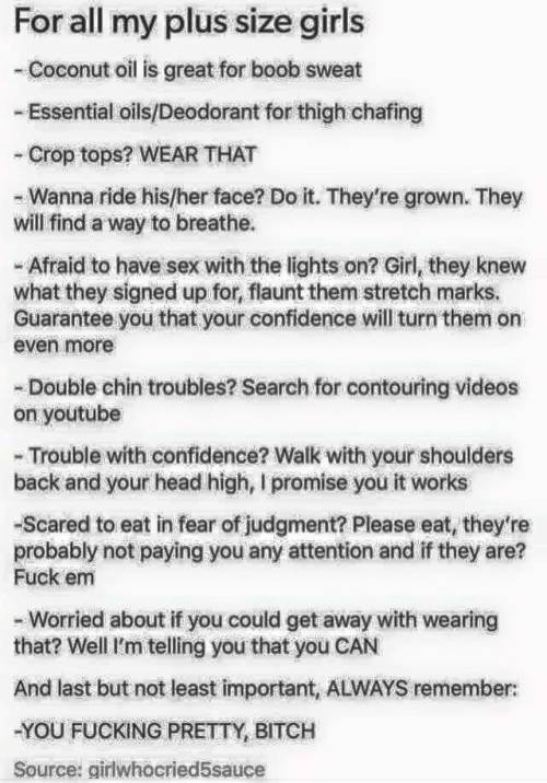 worshipmedaddy: Lol to all of my plus size followers Yessss