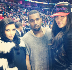 Kim Kanye And Khloe At The Clippers Game