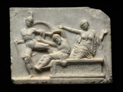 theancientwayoflife: ~ Marble relief with the Death of Priam. Culture: Roman Period: Hellenistic or 